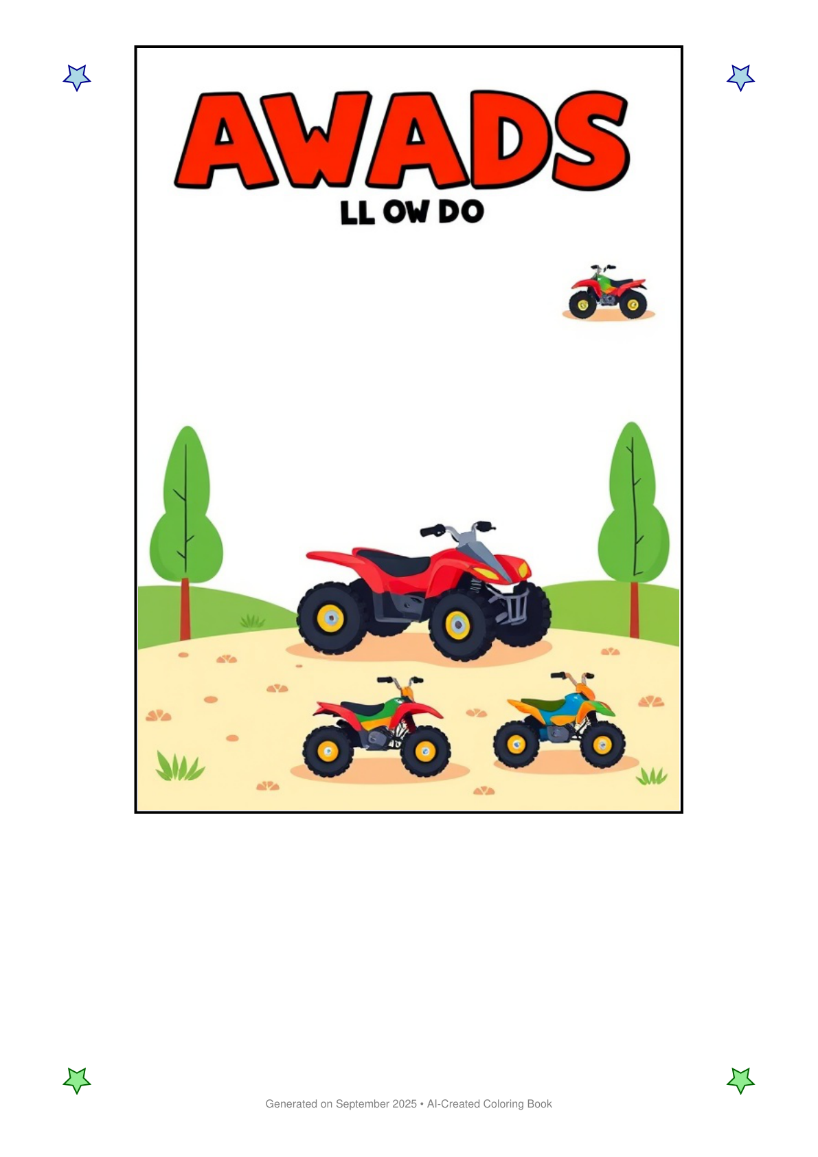 ATVs and Quads Coloring Book 272233BB (12 Coloring Pages)