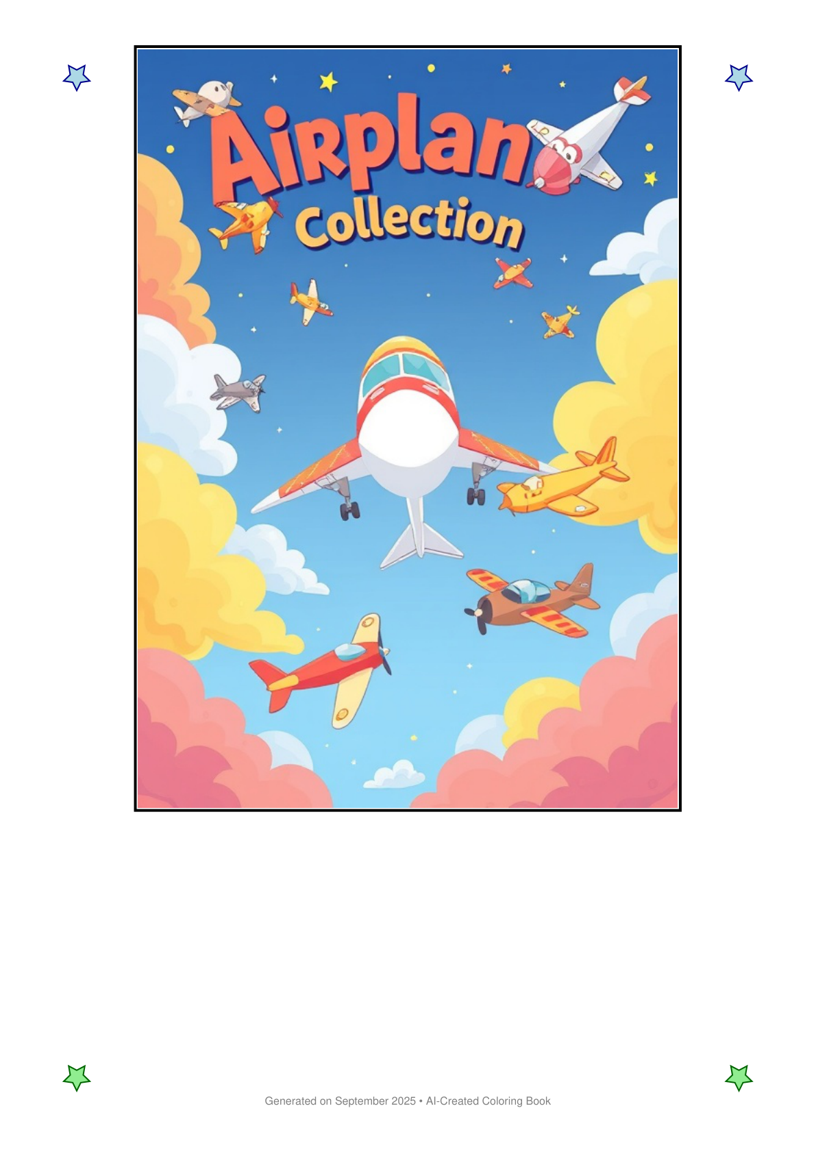 Airplanes Coloring Book 5F1E7D76 (12 Coloring Pages)