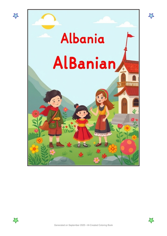 Albanian Culture Coloring Book 05C1B10B (12 Coloring Pages)