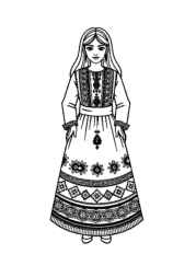 Albanian Culture Coloring Book 05C1B10B (12 Coloring Pages)