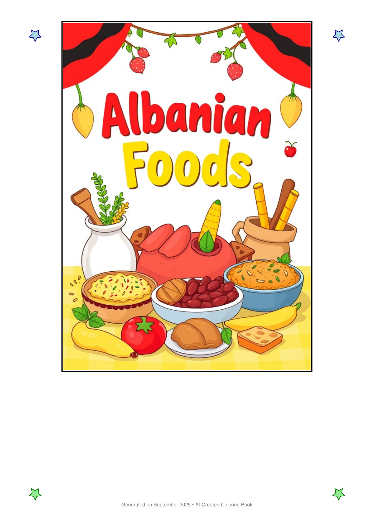 Albanian Food Coloring Book 6F54D04A (12 Coloring Pages)