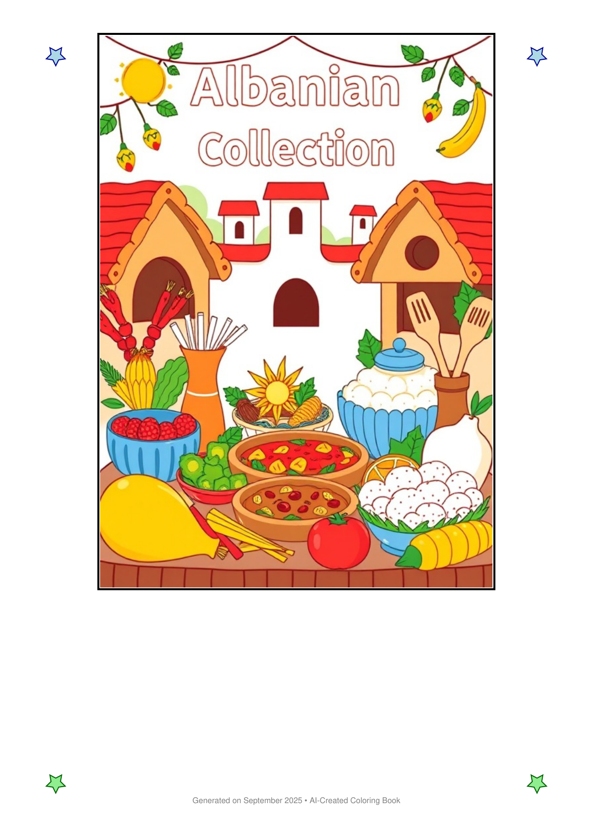 Albanian Food Coloring Book E9EB49BA (12 Coloring Pages)