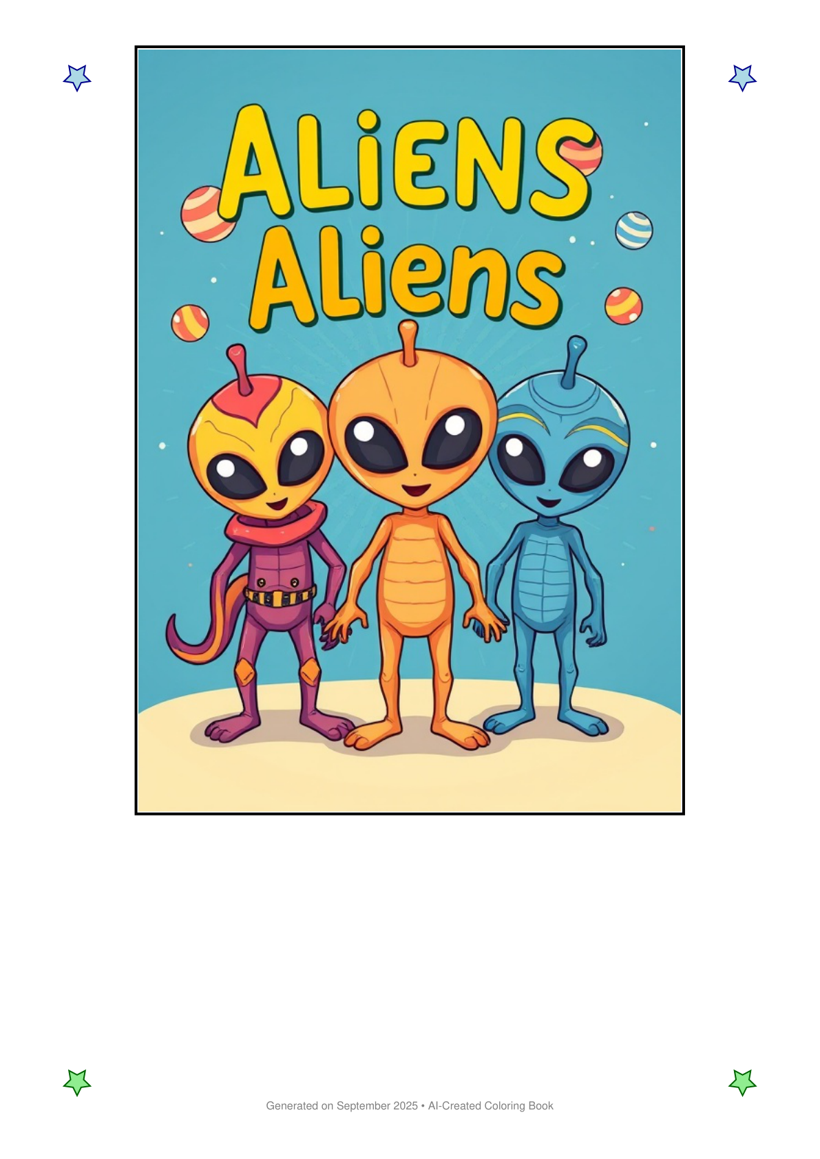 Aliens Coloring Book D452E340 (12 Coloring Pages)
