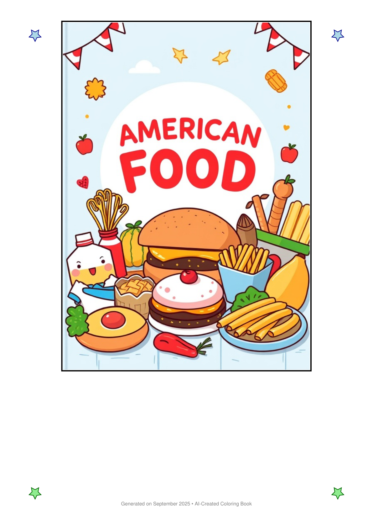 American Food Coloring Book 7137D6A8 (12 Coloring Pages)