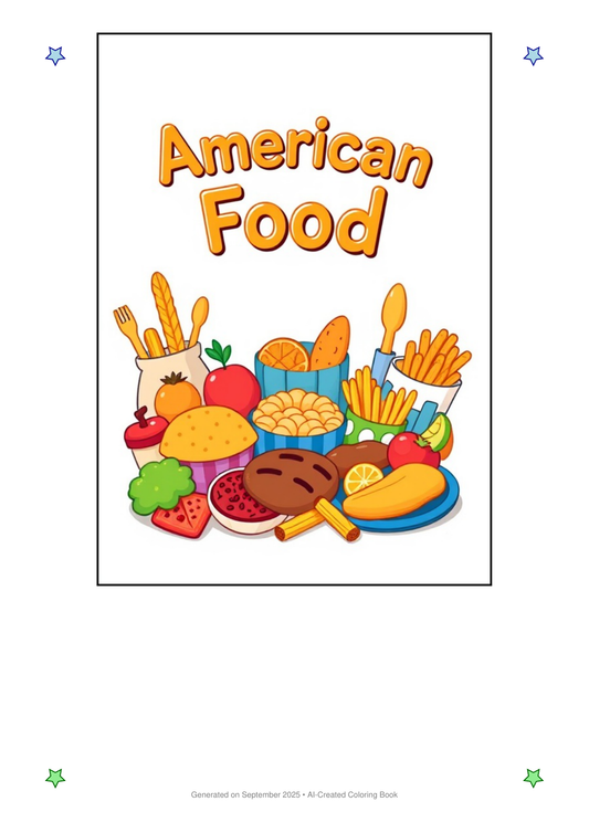 American Food Coloring Book A911BE94 (12 Coloring Pages)