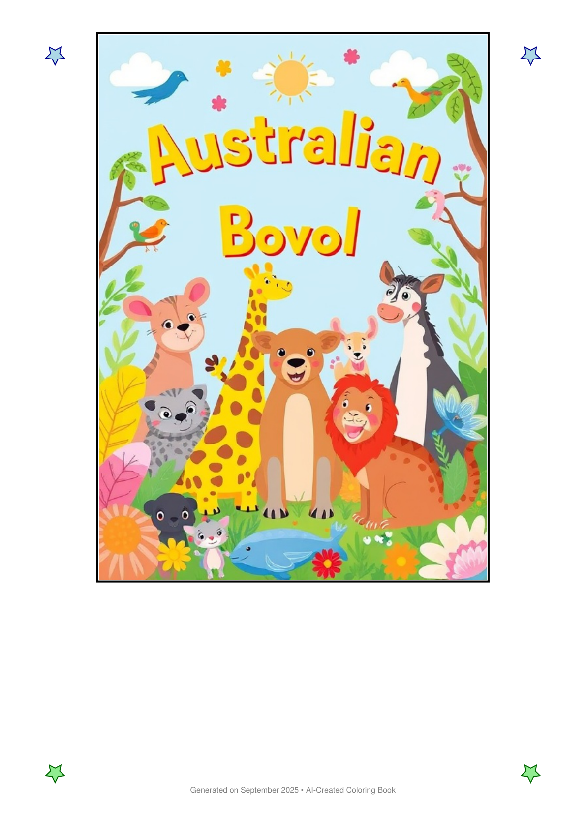 Australian Animals Coloring Book FCF56038 (12 Coloring Pages)