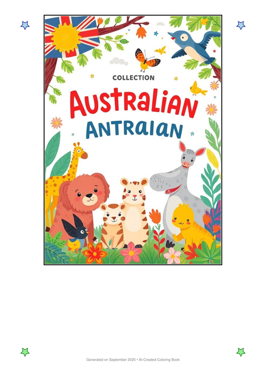 Australian Animals Coloring Book 3DC3288B (12 Coloring Pages)