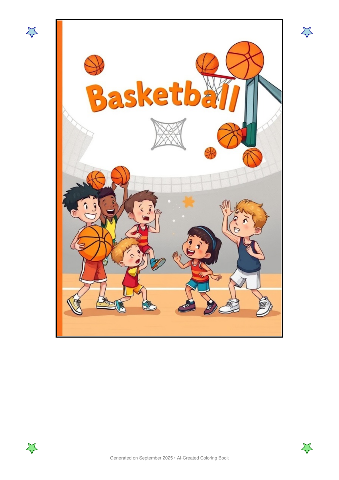 Basketball Coloring Book 03F781DE (12 Coloring Pages)
