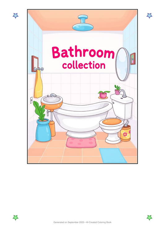 Bathroom Coloring Book 51FF3DF9 (12 Coloring Pages)