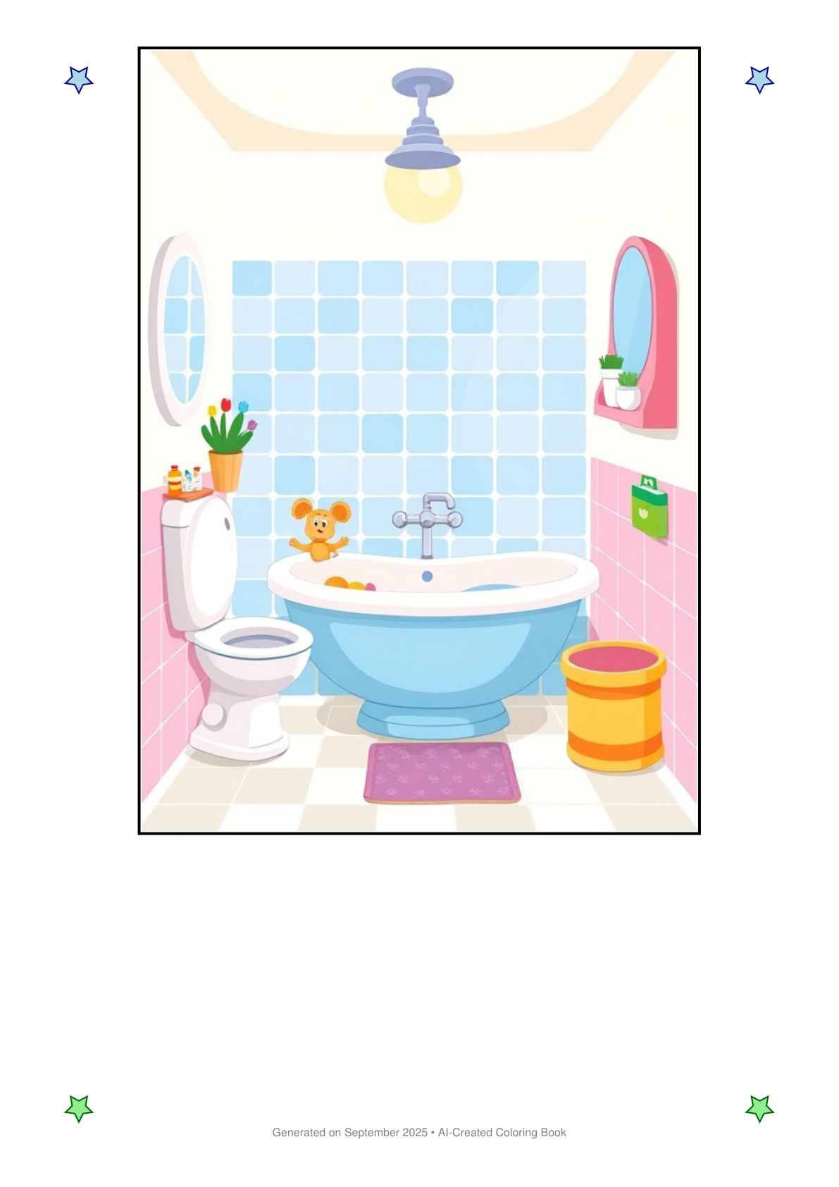 Bathroom Coloring Book B505A6DB (12 Coloring Pages)