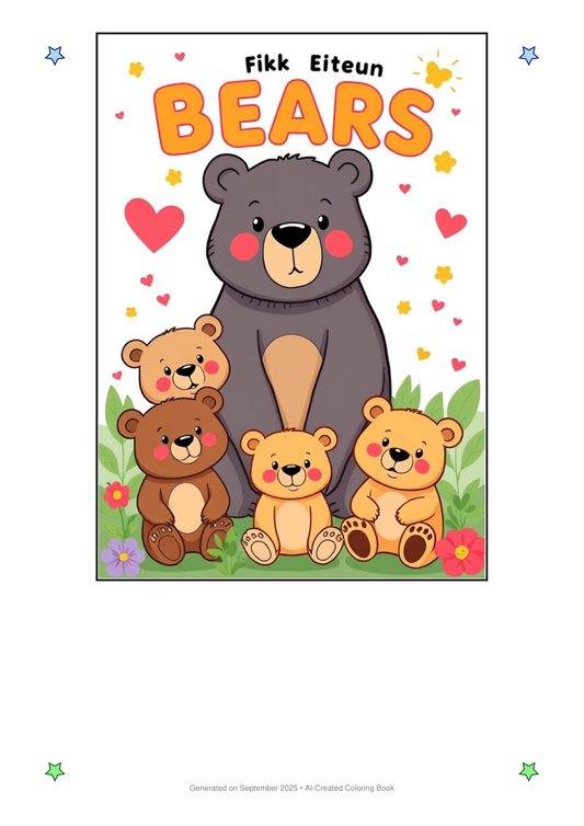 Bears Coloring Book D826DBEE (12 Coloring Pages)