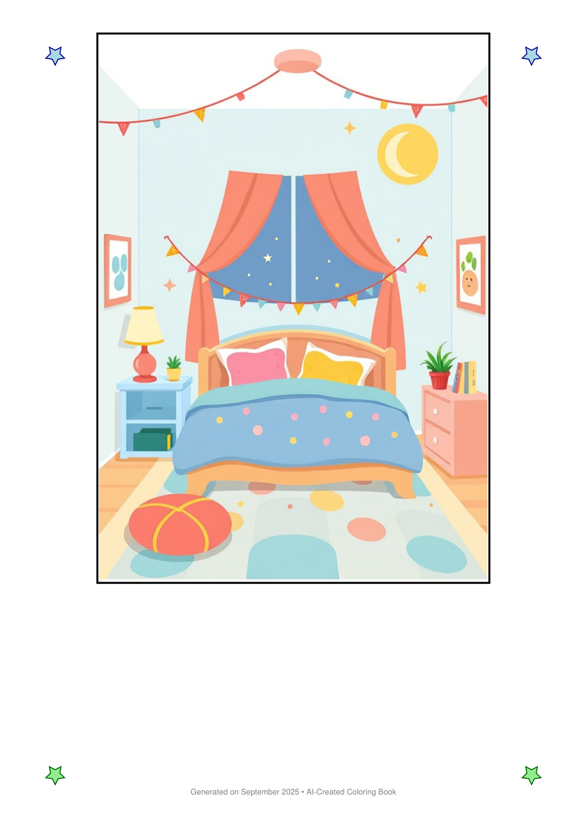 Bedroom Coloring Book A71E4EA5 (12 Coloring Pages)