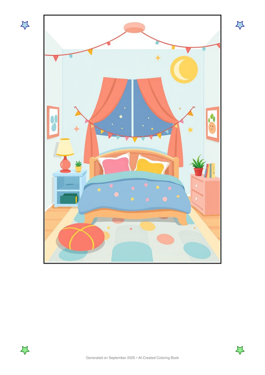Bedroom Coloring Book A71E4EA5 (12 Coloring Pages)