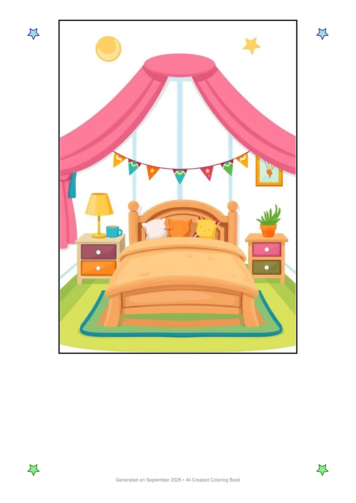 Bedroom Coloring Book B889C932 (12 Coloring Pages)