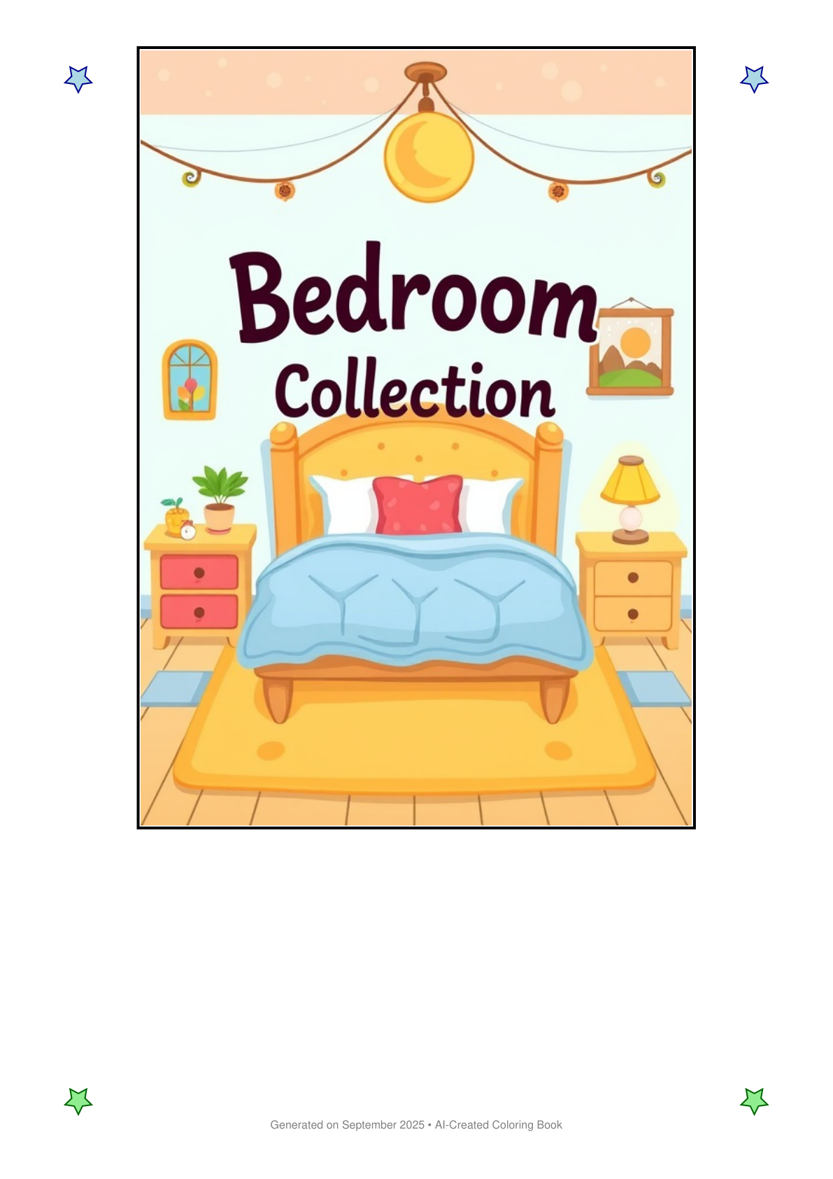 Bedroom Coloring Book CAAB42B7 (12 Coloring Pages)