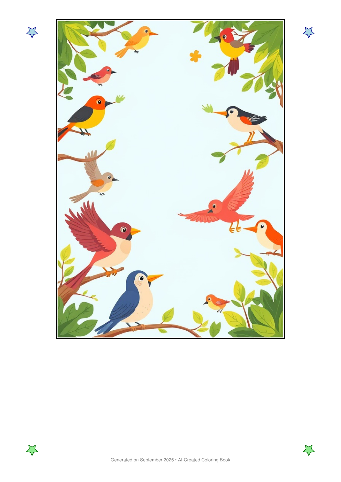 Birds Coloring Book 561CA456 (12 Coloring Pages)