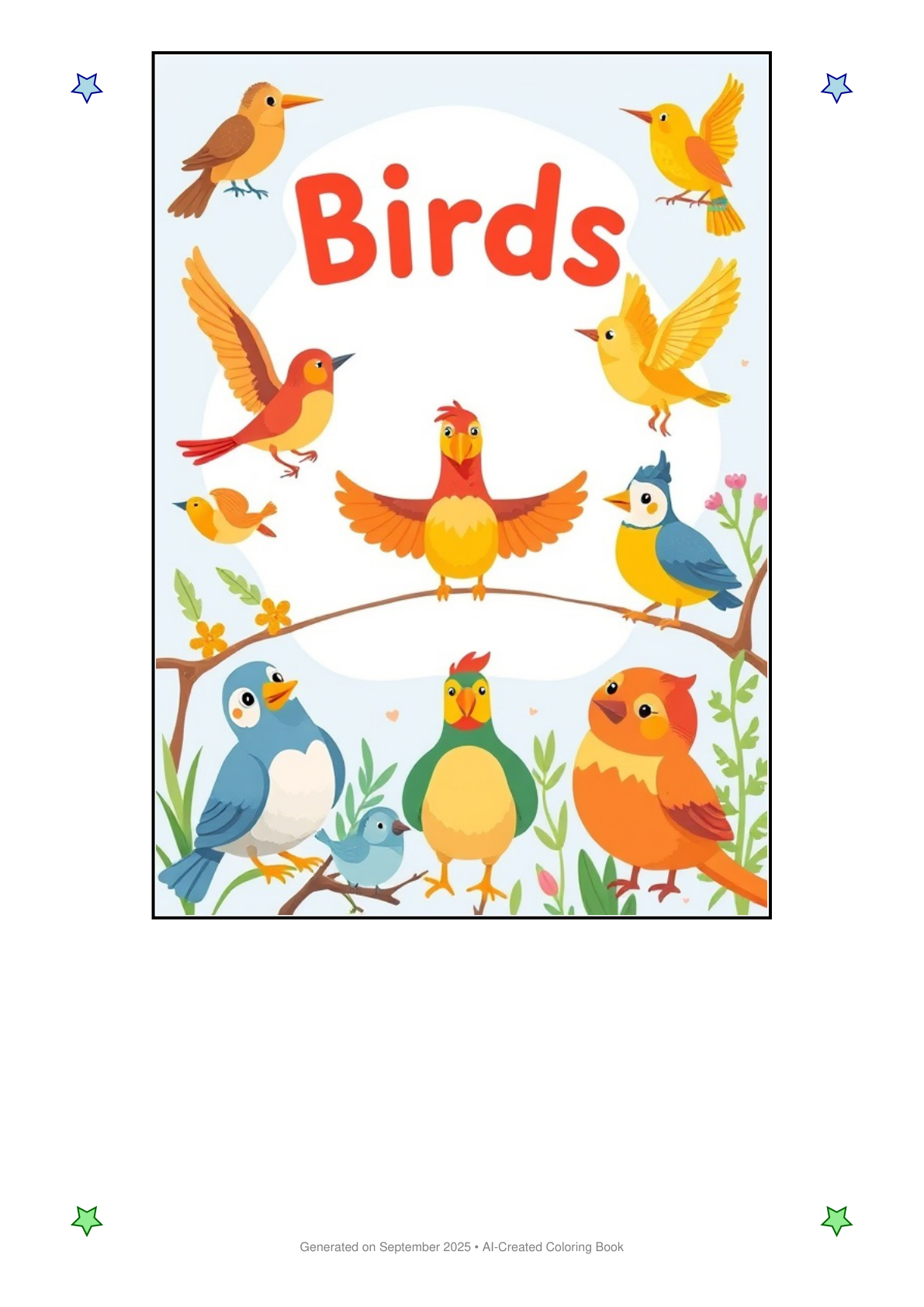 Birds Coloring Book 7DCDBC64 (12 Coloring Pages)