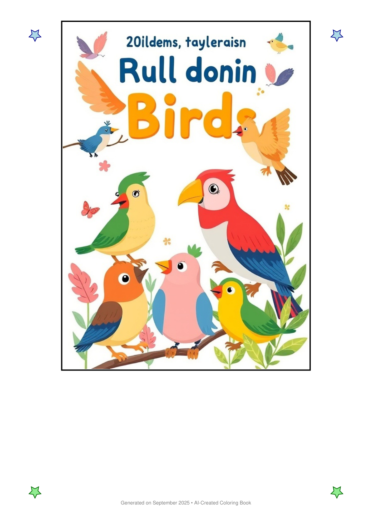 Birds Coloring Book 953A918C (12 Coloring Pages)