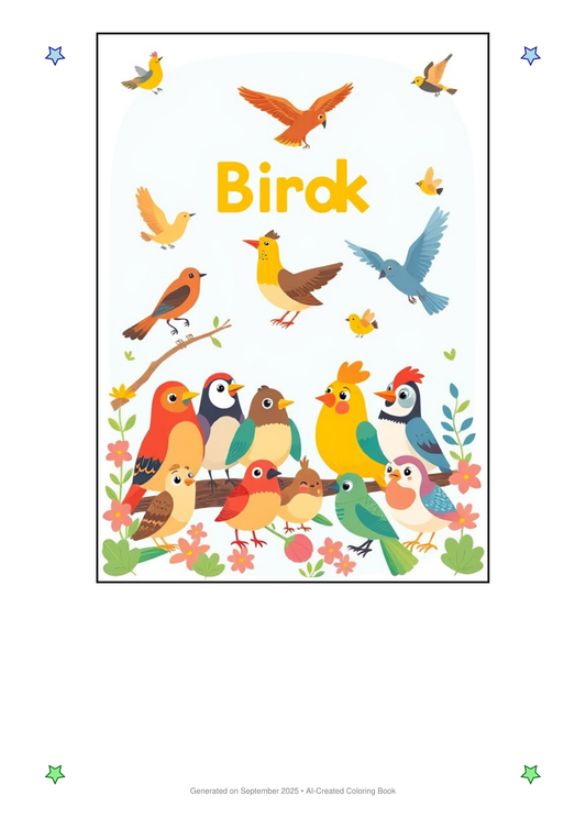 Birds Coloring Book DE03BC57 (12 Coloring Pages)