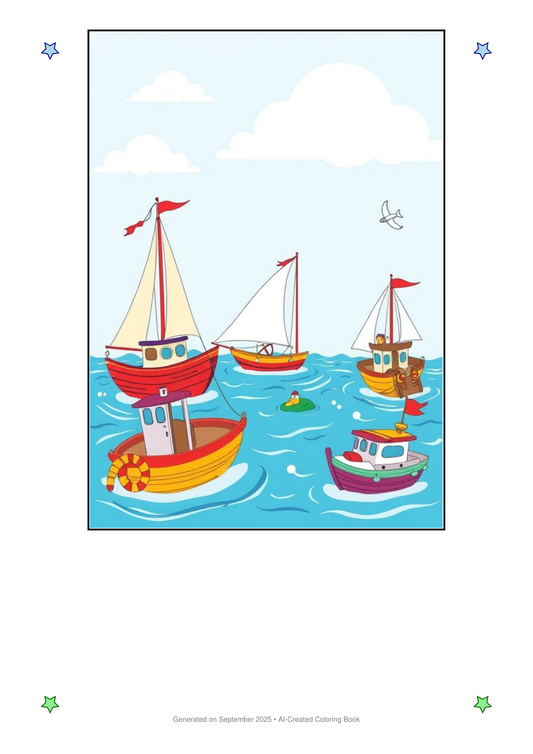 Boats Coloring Book D23991E7 (12 Coloring Pages)