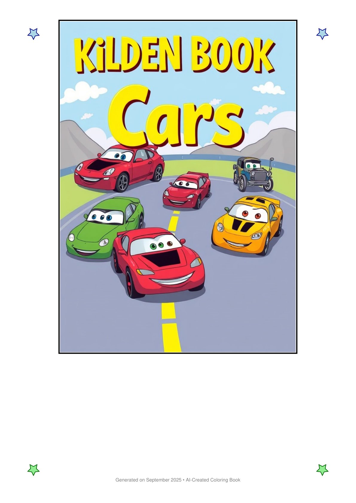 Cars Coloring Book 5DCCD59E (12 Coloring Pages)