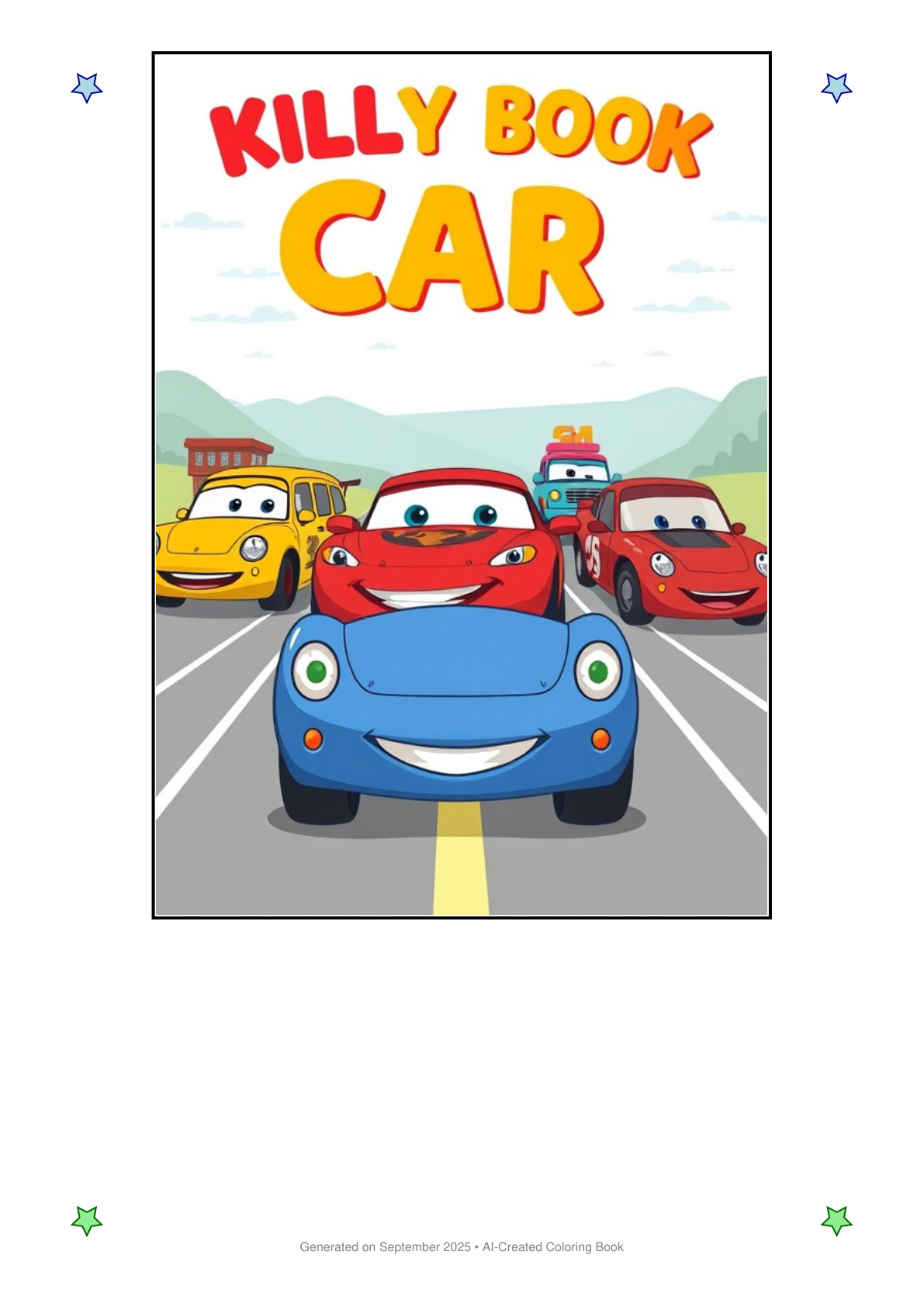 Cars Coloring Book CD4538AF (12 Coloring Pages)