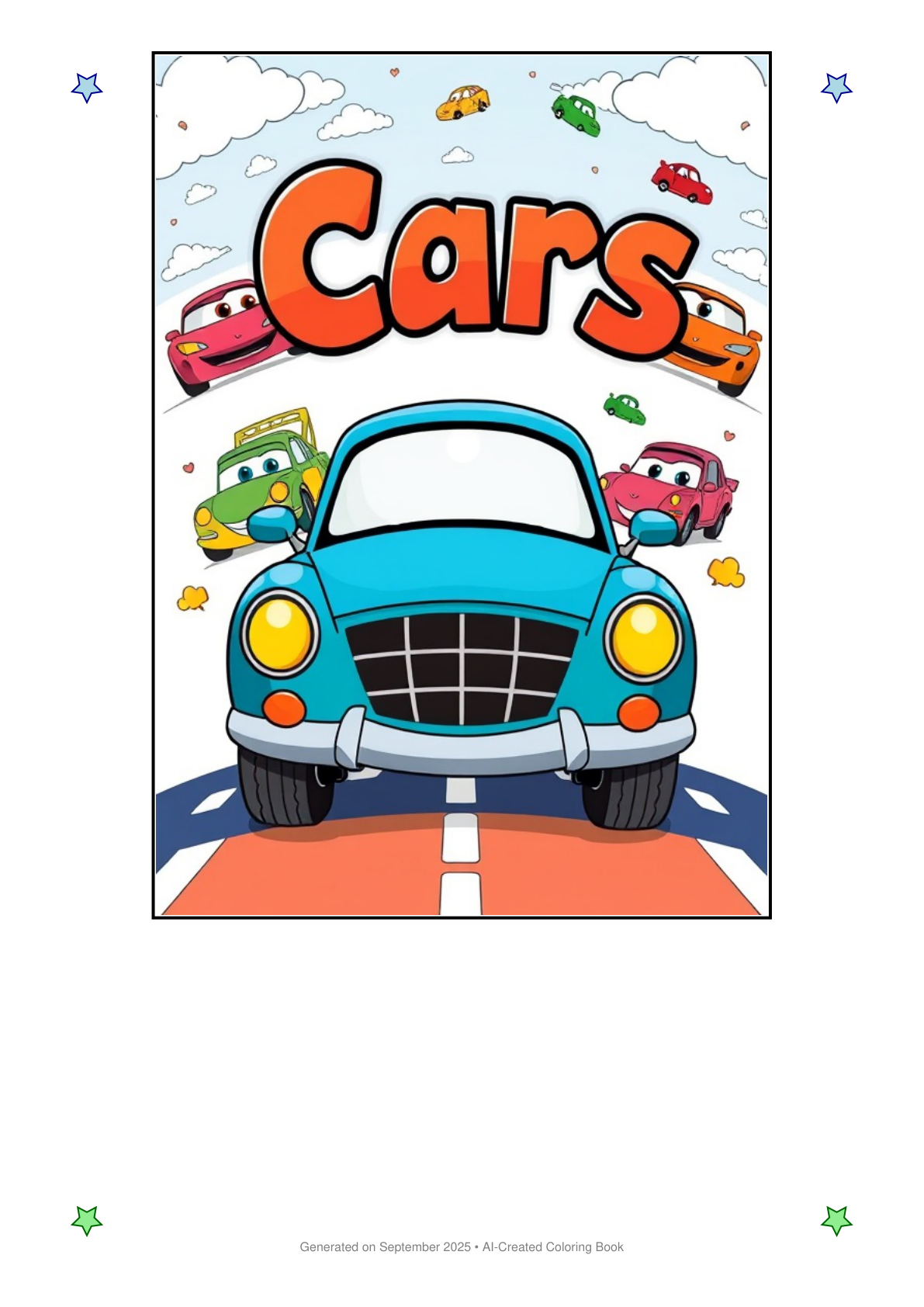 Cars Coloring Book D6F6C60A (12 Coloring Pages)