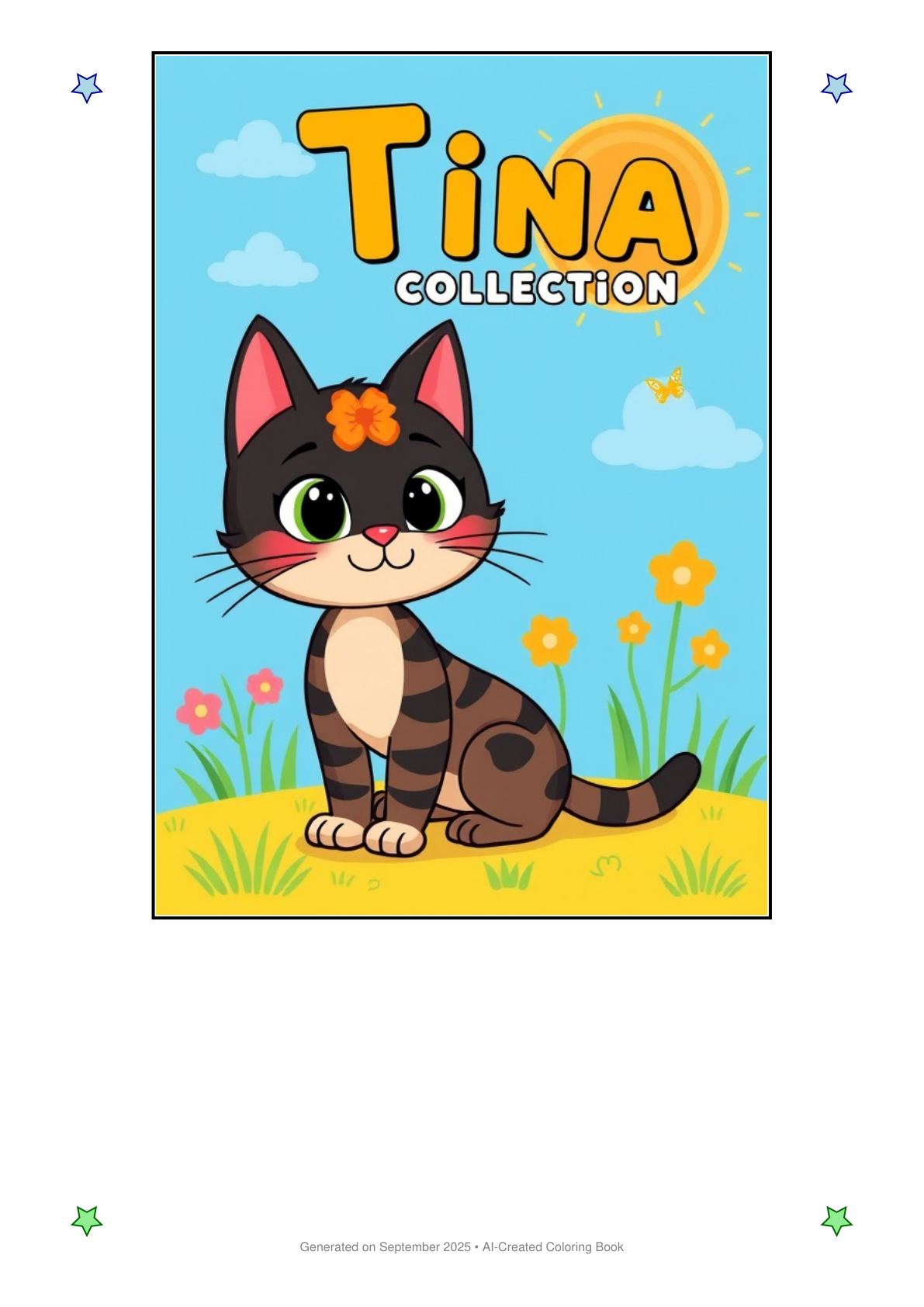 Cat Tina Coloring Book D39DFB0A (12 Coloring Pages)