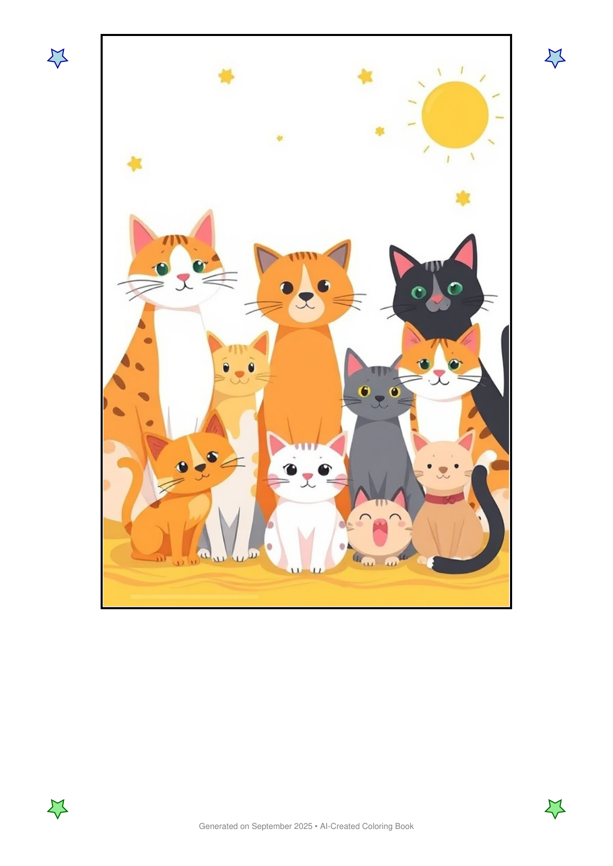 Cats Coloring Book 73E52C89 (12 Coloring Pages)