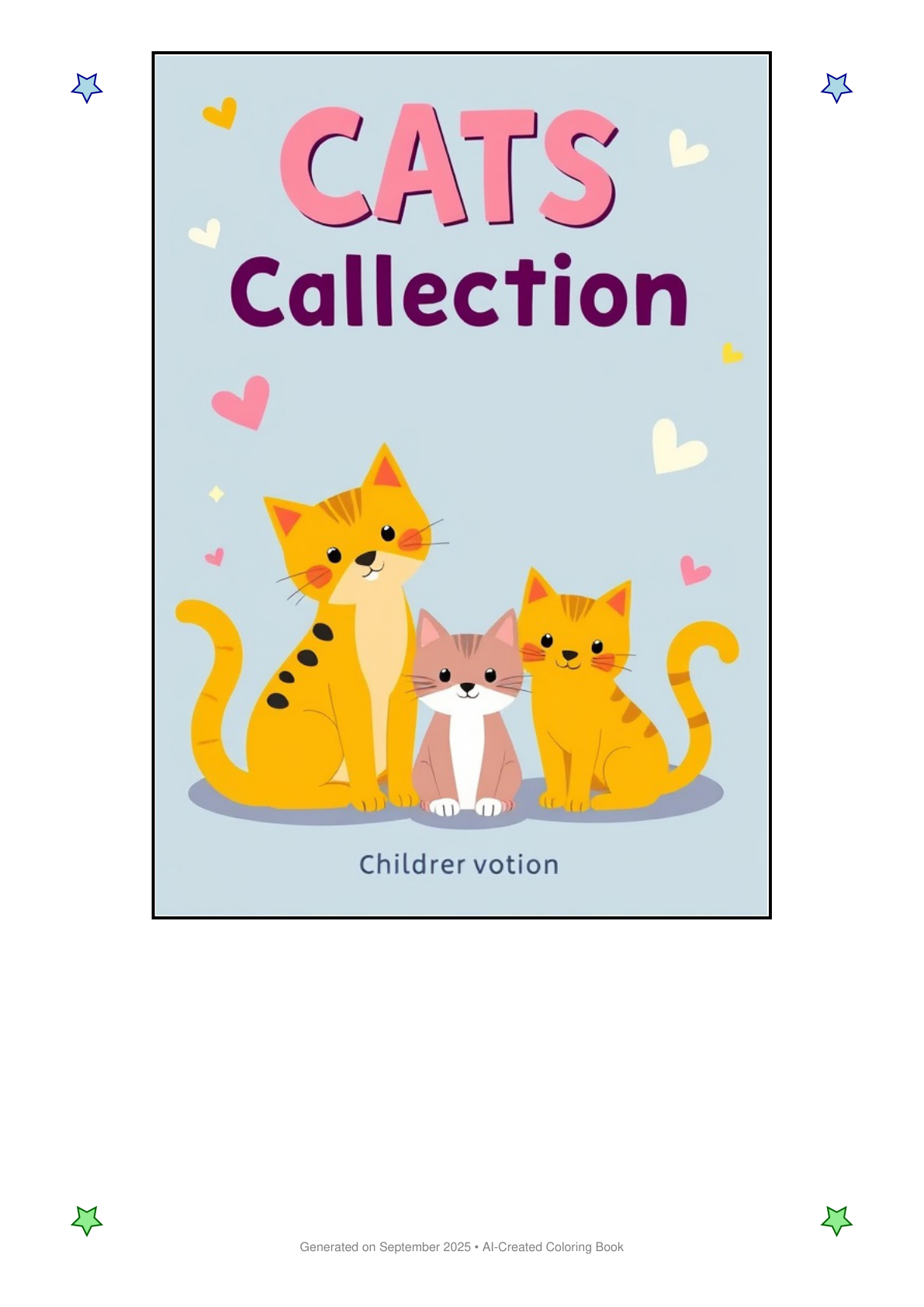 Cats Coloring Book 73E52C89 (12 Coloring Pages)