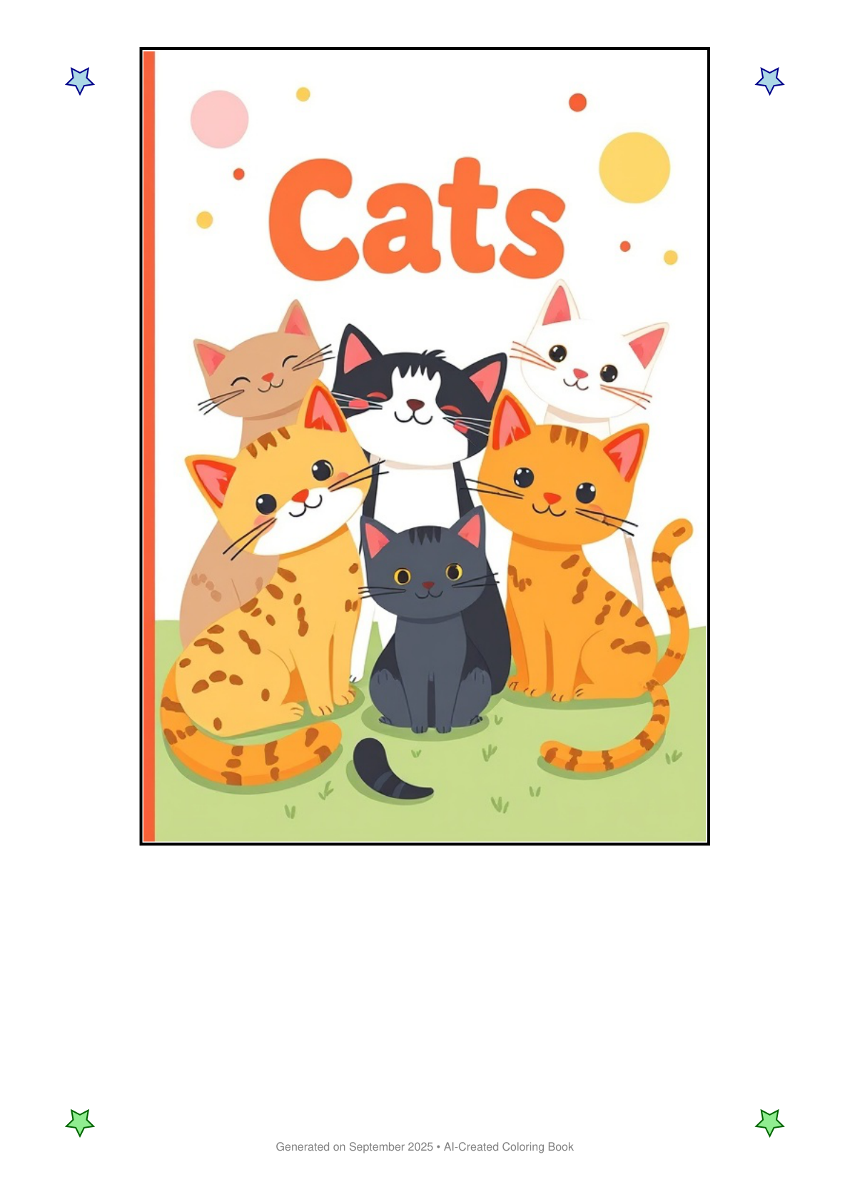 Cats Coloring Book 803AB216 (12 Coloring Pages)