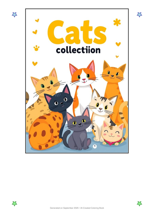 Cats Coloring Book 9A98092E (12 Coloring Pages)