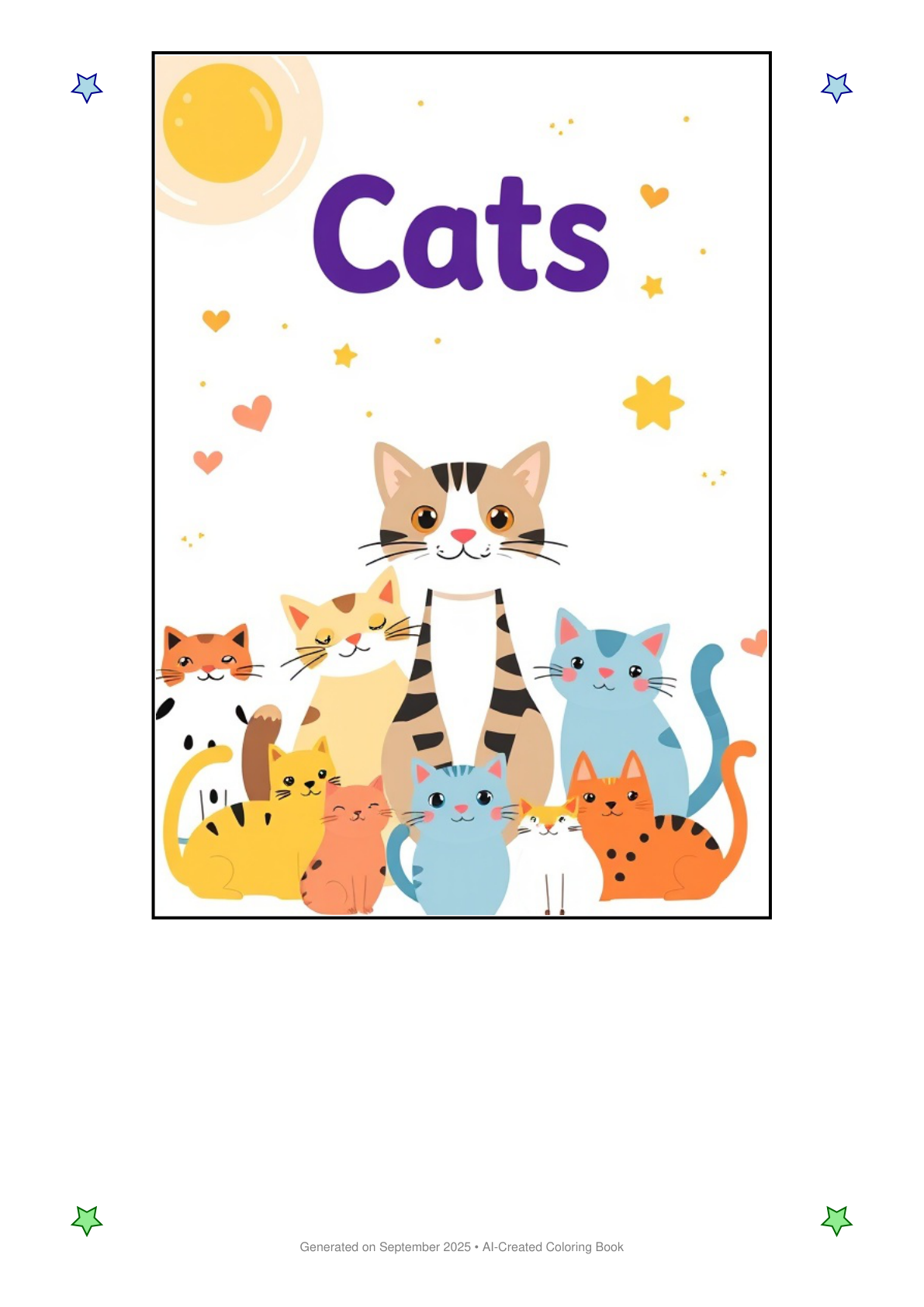 Cats Coloring Book BA46E74C (12 Coloring Pages)
