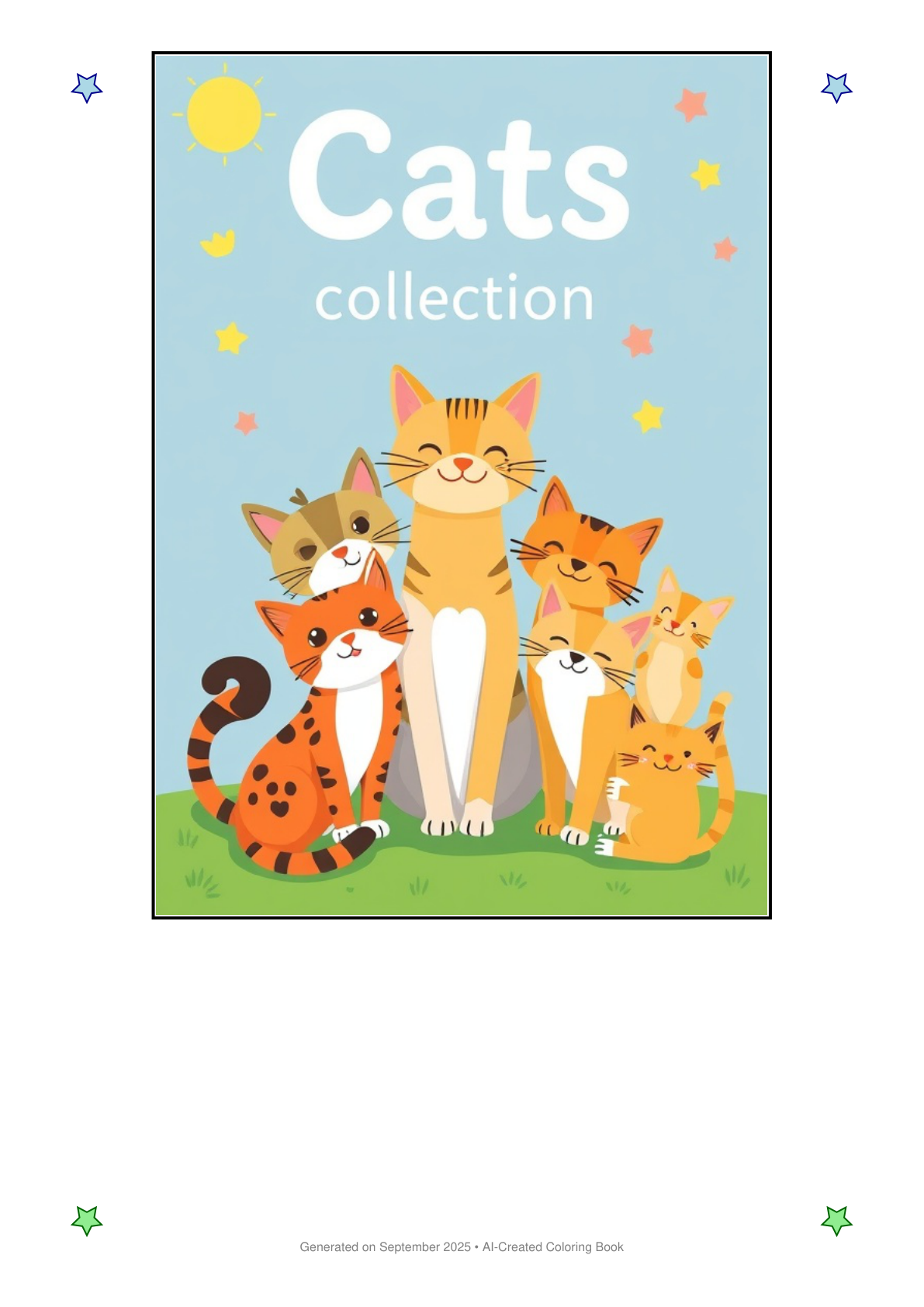 Cats Coloring Book F9B03D55 (12 Coloring Pages)