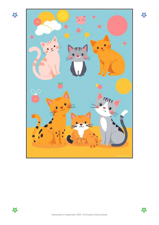 Cats Coloring Book F9B03D55 (12 Coloring Pages)