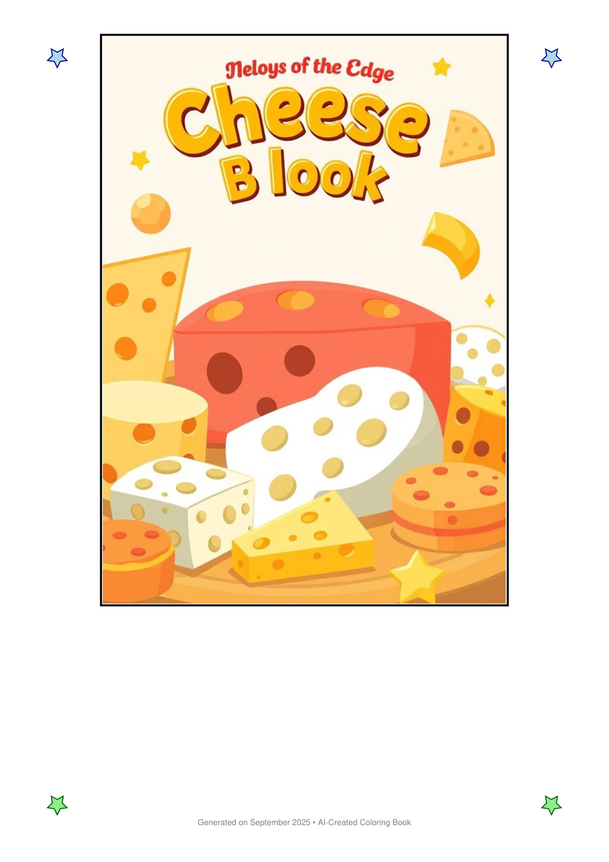 Cheese Coloring Book 72FEB022 (12 Coloring Pages)