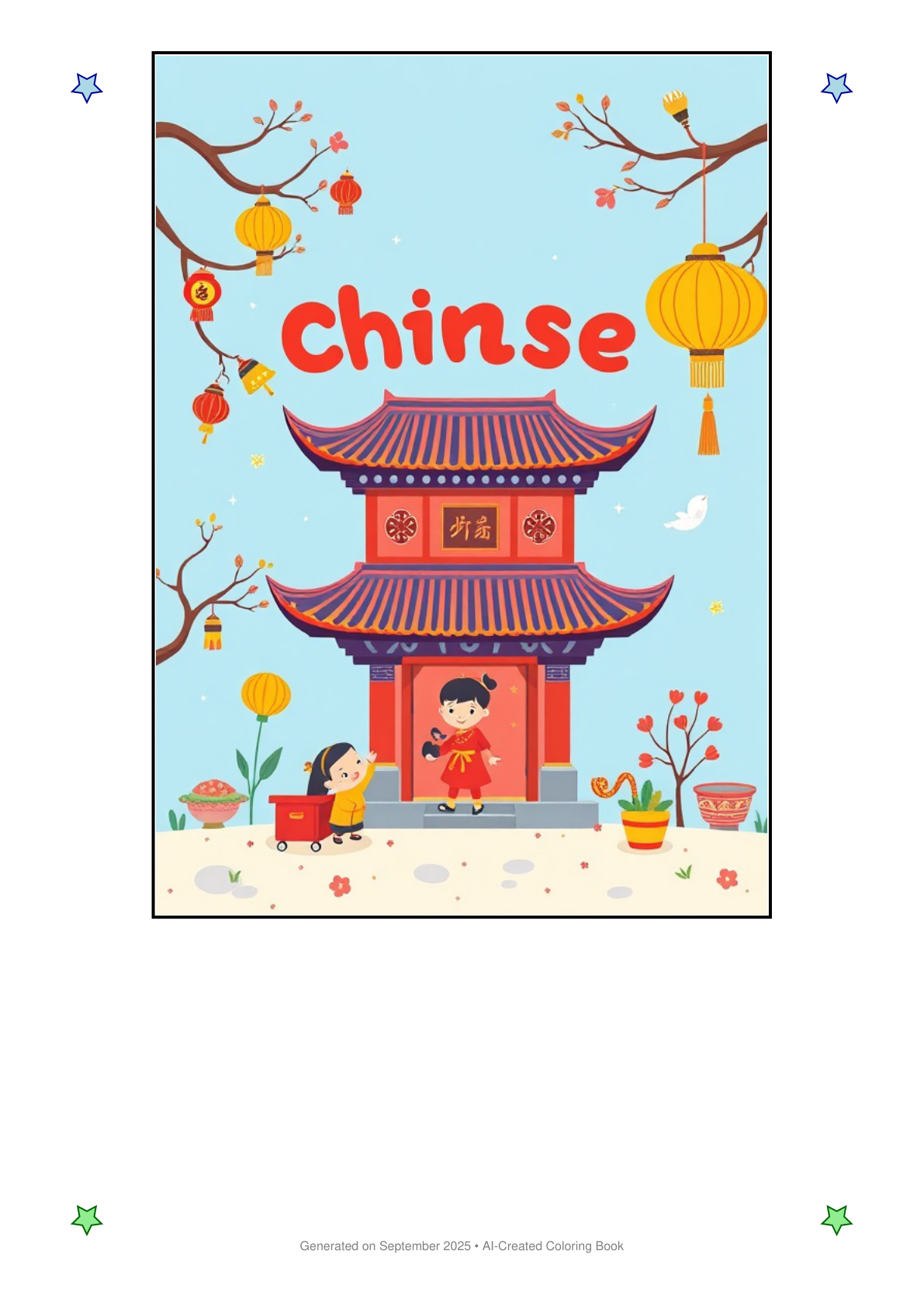 Chinese Culture Coloring Book 73C50020 (12 Coloring Pages)