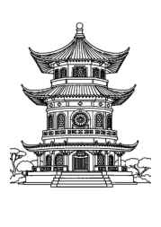 Chinese Culture Coloring Book 73C50020 (12 Coloring Pages)
