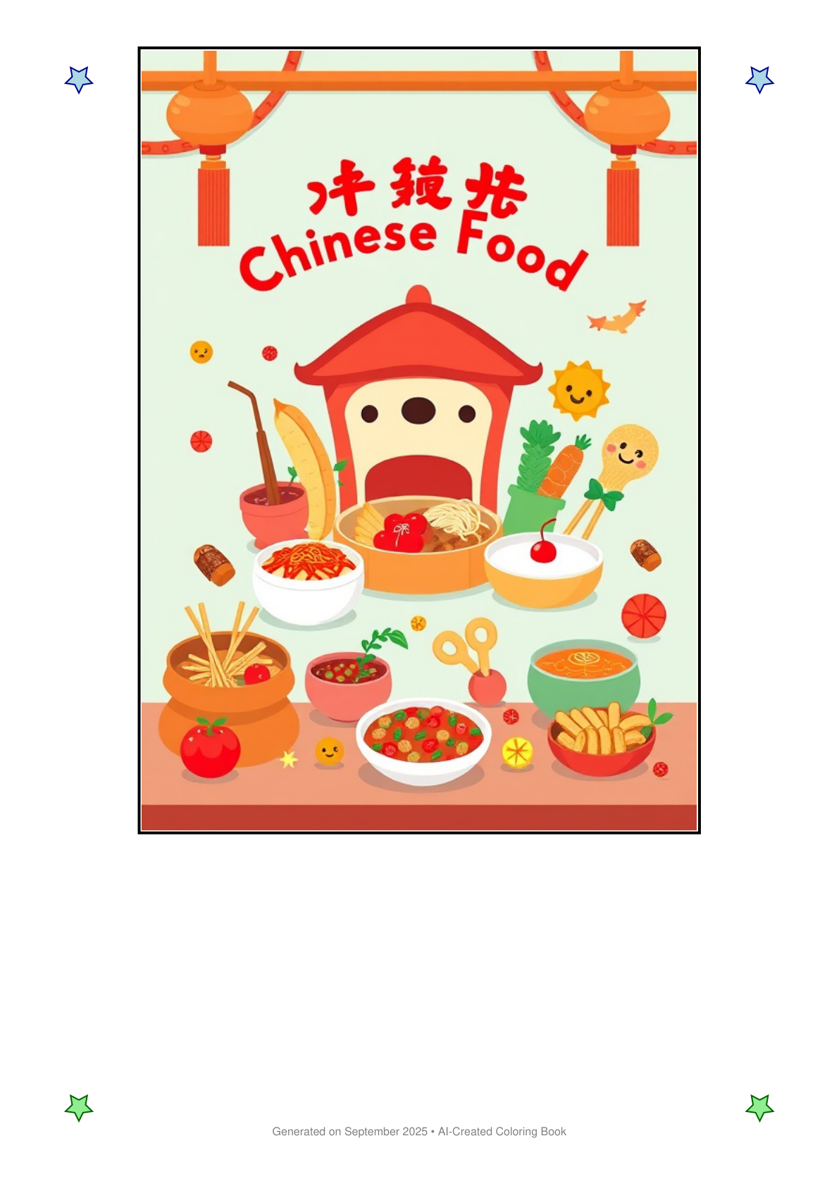 Chinese Food Coloring Book 0FF7F1A7 (12 Coloring Pages)