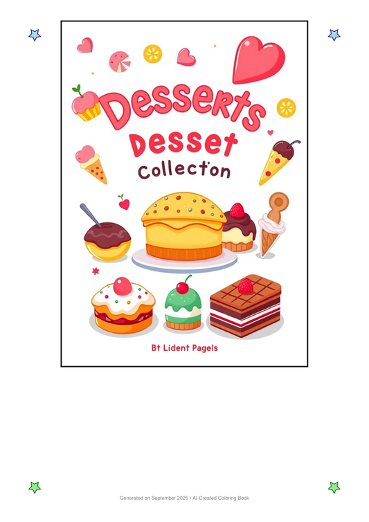 Desserts Coloring Book B8B9FFB0 (12 Coloring Pages)