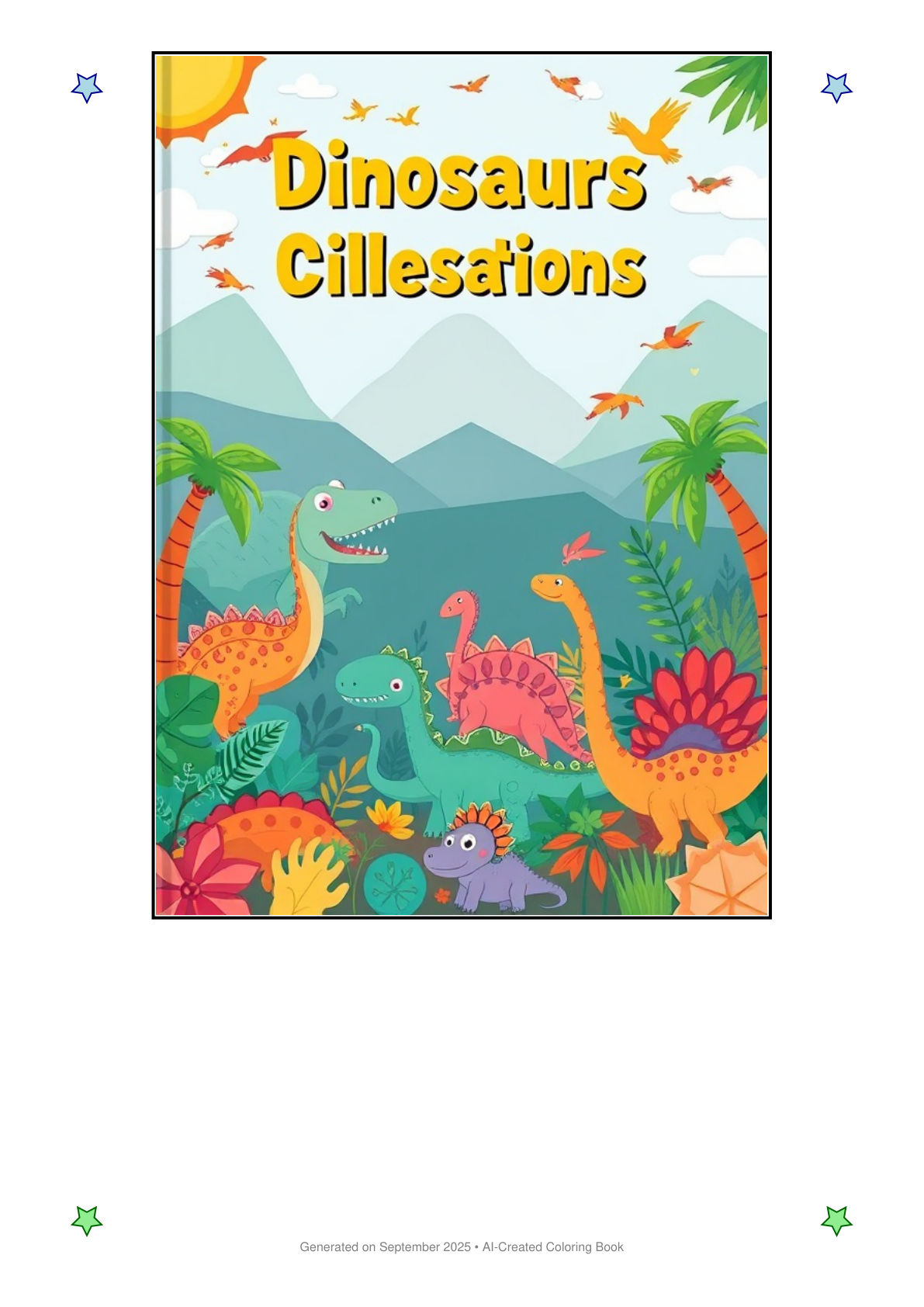 Dinosaurs Coloring Book 0CC7E588 (12 Coloring Pages)