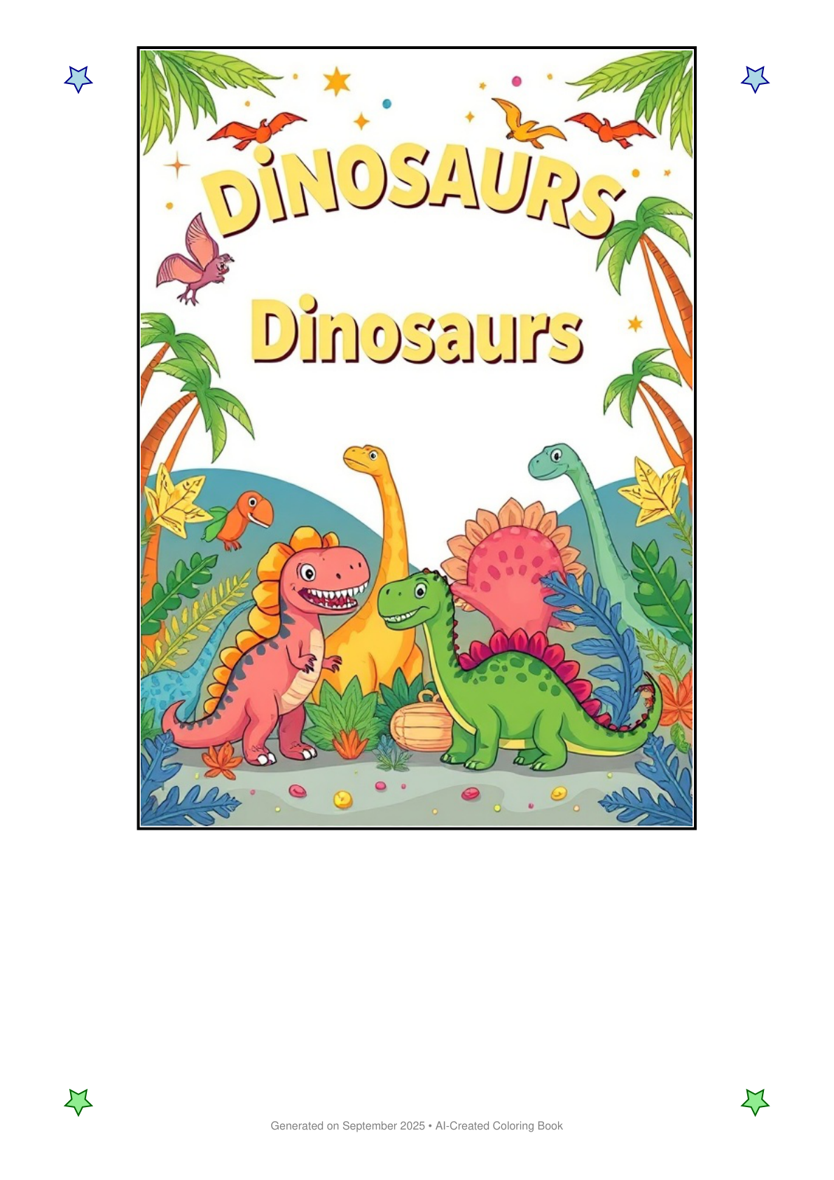Dinosaurs Coloring Book 4E0E003F (12 Coloring Pages)