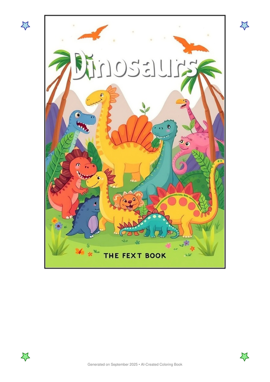 Dinosaurs Coloring Book AD6C743A (12 Coloring Pages)