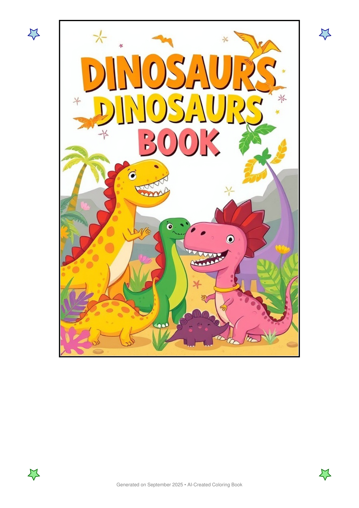 Dinosaurs Coloring Book BBE529C3 (12 Coloring Pages)
