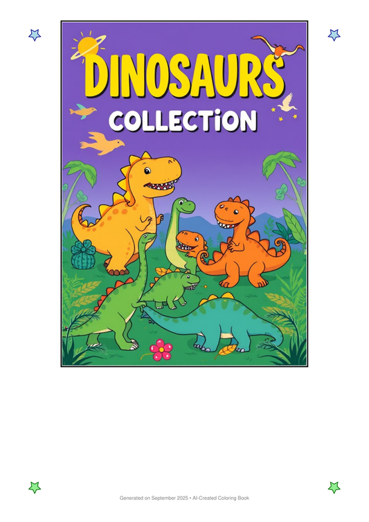 Dinosaurs Coloring Book C92C97A5 (12 Coloring Pages)