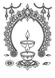 Diwali Festival of Lights Coloring Book A4DAD2EB (12 Coloring Pages)