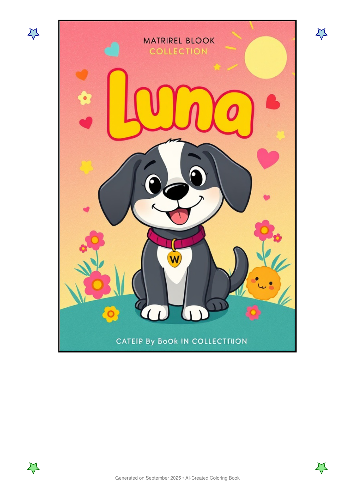 Dog Luna Coloring Book EF59DA94 (12 Coloring Pages)