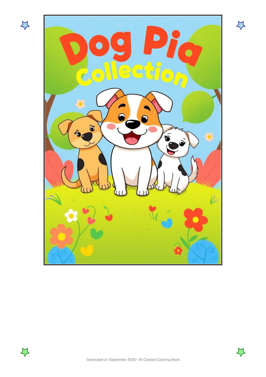 Dog Pia Coloring Book 3BEDB87B (12 Coloring Pages)