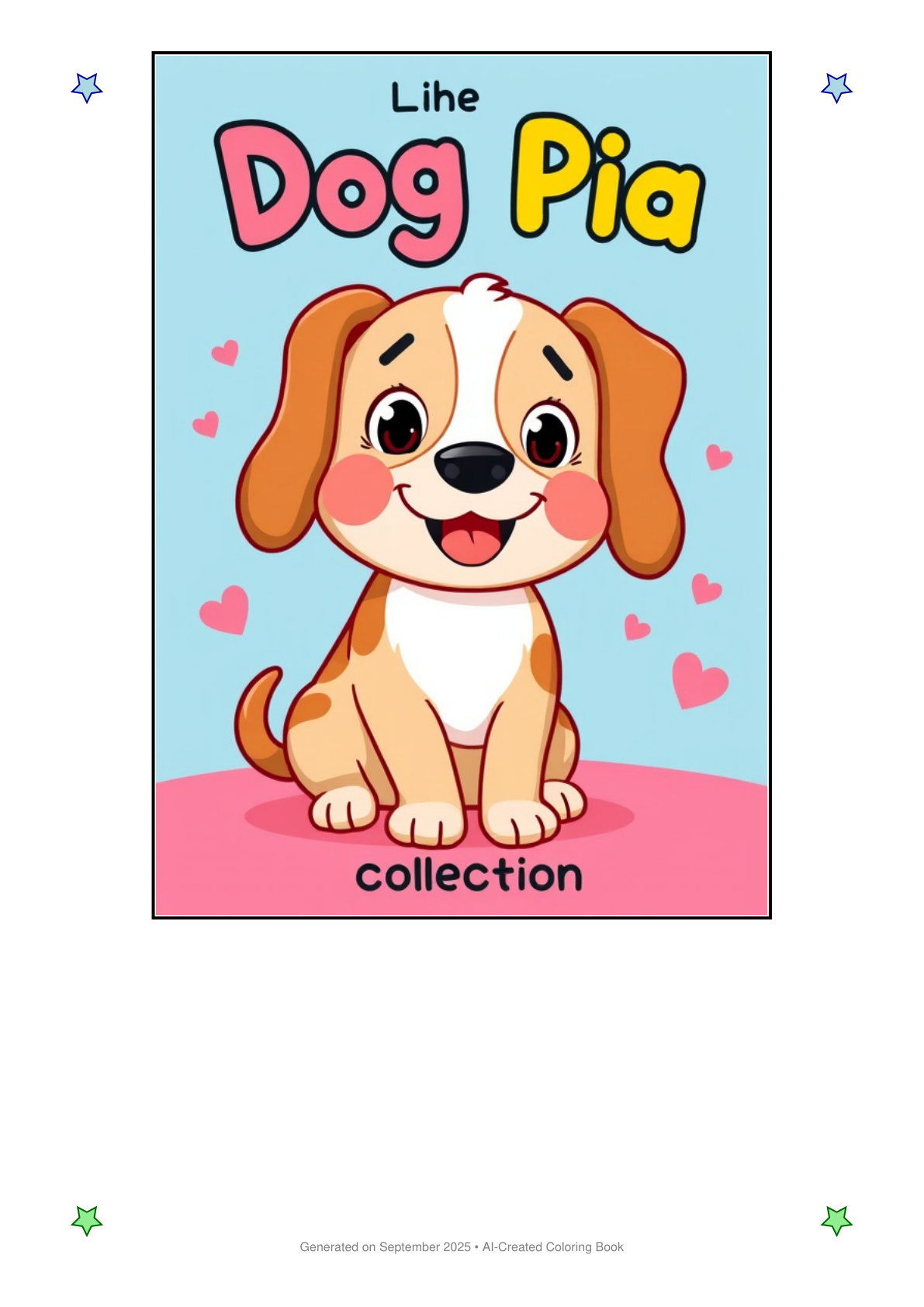 Dog Pia Coloring Book EA6568E2 (12 Coloring Pages)