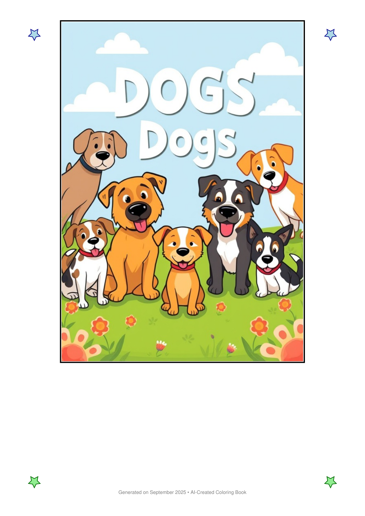 Dogs Coloring Book 1AEE3C8D (12 Coloring Pages)